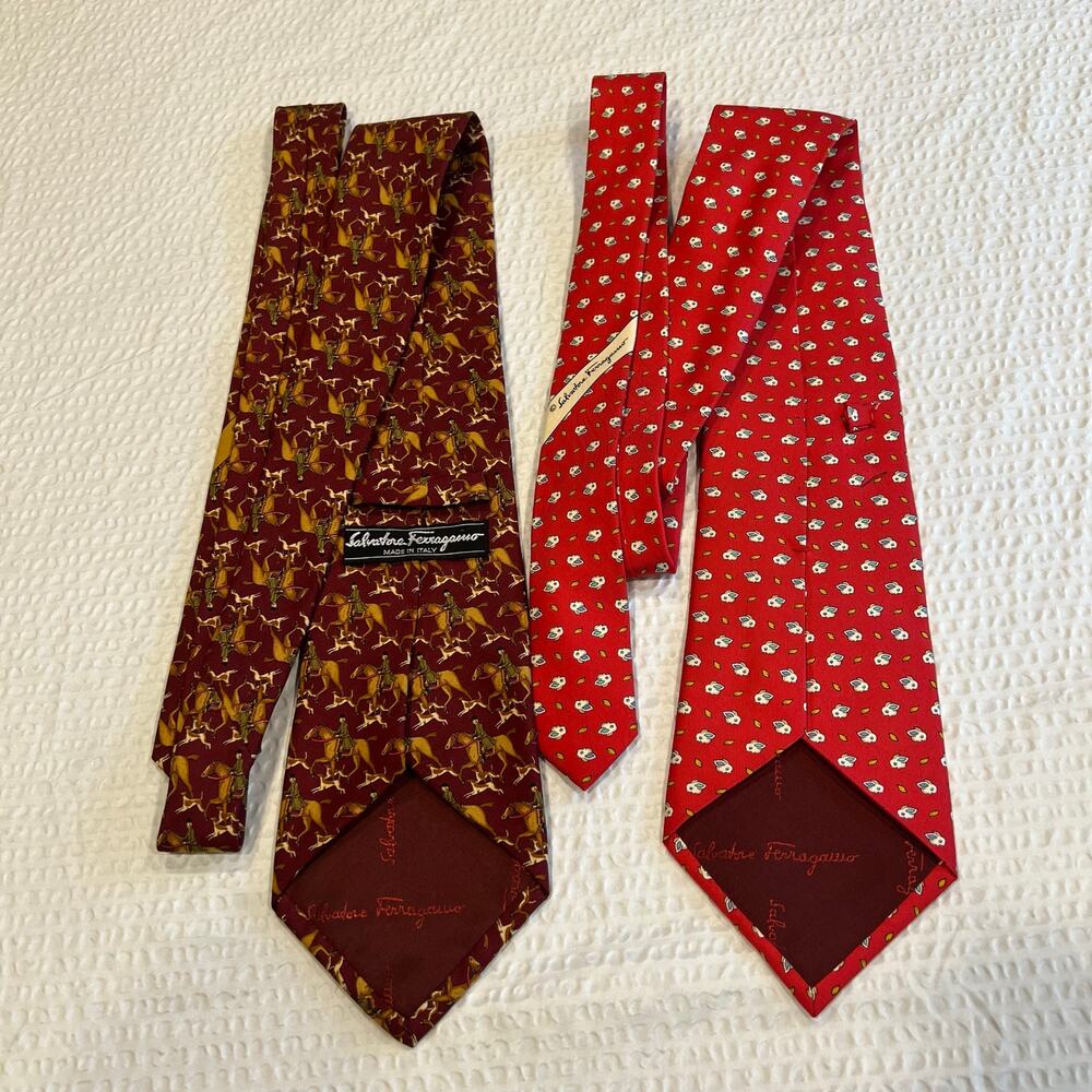 Salvatore Ferragamo bundle of two ties 100% silk